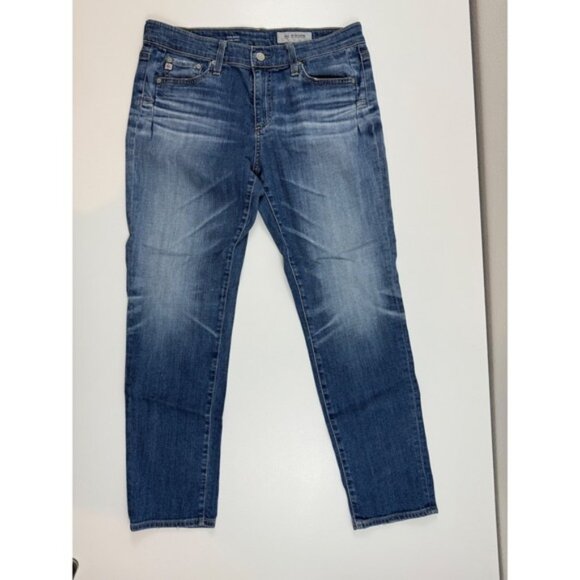 AG‎ Jeans The Beau Curvy Skinny Ankle Jeans Distressed Denim Womens Size 26R - Picture 1 of 7